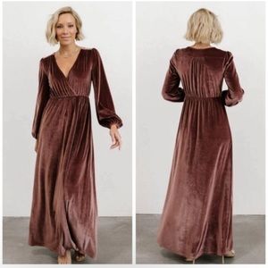 Baltic Born Sadie-Dusty Plum Velvet Dress